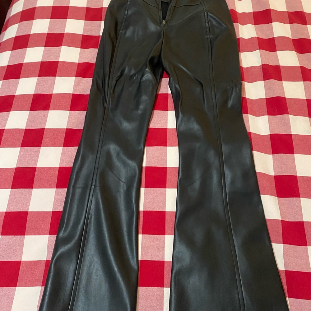 Black Faux Leather Pants